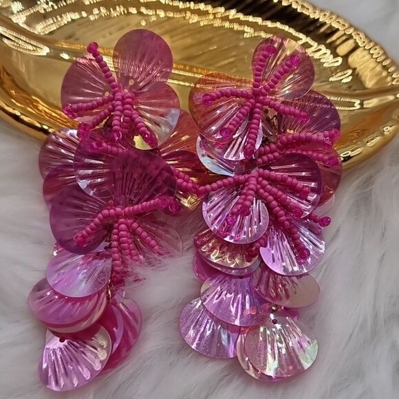 New C&C California Shell flower bead tropical earrings - Picture 11 of 11